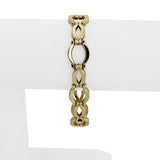 14k Yellow Gold 13.5g Ladies Polished 12mm Fancy Link Bracelet Italy 7"