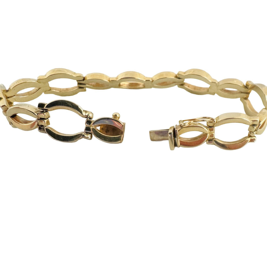 14k Yellow Gold 13.5g Ladies Polished 12mm Fancy Link Bracelet Italy 7"