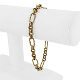 14k Yellow Gold 5.3g Hollow Light 7.5mm Fancy Cable Link Bracelet Turkey 8"