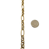 14k Yellow Gold 5.3g Hollow Light 7.5mm Fancy Cable Link Bracelet Turkey 8"