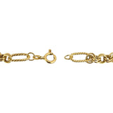 14k Yellow Gold 5.3g Hollow Light 7.5mm Fancy Cable Link Bracelet Turkey 8"