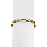 14k Yellow Gold 5.3g Hollow Light 7.5mm Fancy Cable Link Bracelet Turkey 8"