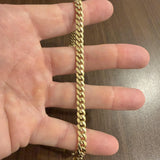 14k Yellow Gold 10g Hollow Men's 6mm Cuban Curb Link Bracelet 8.5"