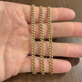 14k Yellow Gold 13.2g Hollow Light 4.5mm Curb Link Chain Necklace 24"
