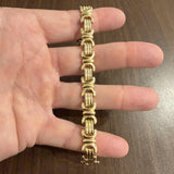 14k Yellow Gold 18.9g Ladies Polished 10mm Fancy Link Bracelet Italy 7.5"