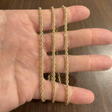 14k Yellow Gold 26g Solid Long 3mm Rope Chain Necklace 30"
