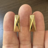 Versace La Bague 18k Yellow Gold and 0.12cttw Diamond Earrings
