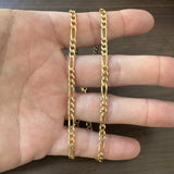 14k Yellow Gold 18.3g Solid Vintage 4mm Figaro Link Chain Necklace Italy 20.5"