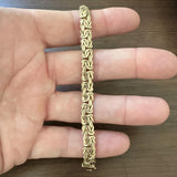 14k Yellow Gold 9.9g Ladies 7.5mm Byzantine Link Bracelet Italy 7"