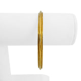 22k Yellow Gold 32.3g Solid Heavy 5mm Hammered Round Bangle Bracelet 8.5"