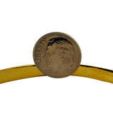 22k Yellow Gold 32.3g Solid Heavy 5mm Hammered Round Bangle Bracelet 8.5"