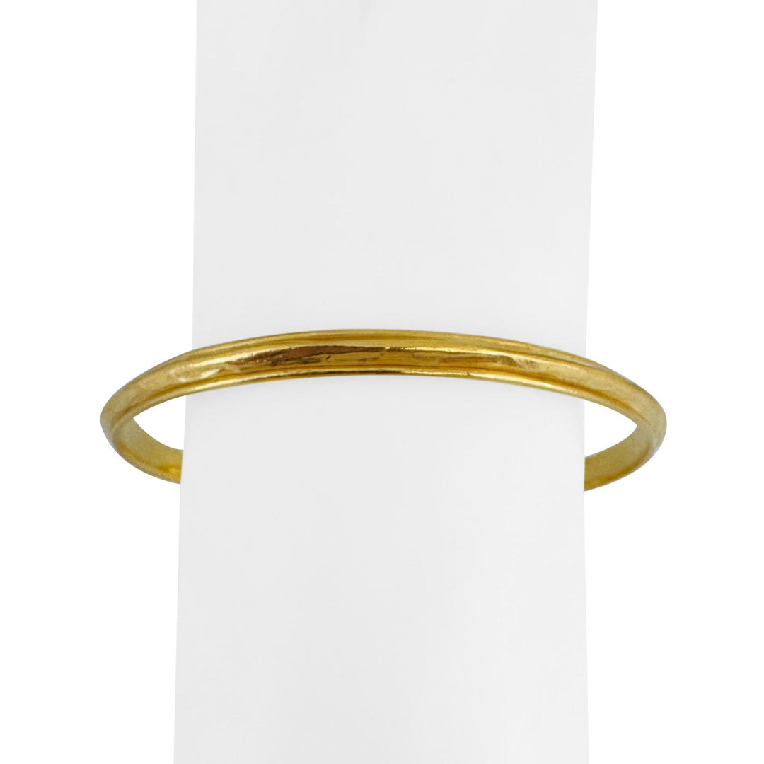 22k Yellow Gold 32.3g Solid Heavy 5mm Hammered Round Bangle Bracelet 8.5"