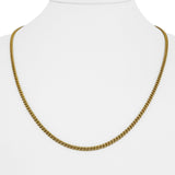 19k Portuguese Yellow Gold 14.3g Solid 2.5mm Curb Link Chain Necklace 20"