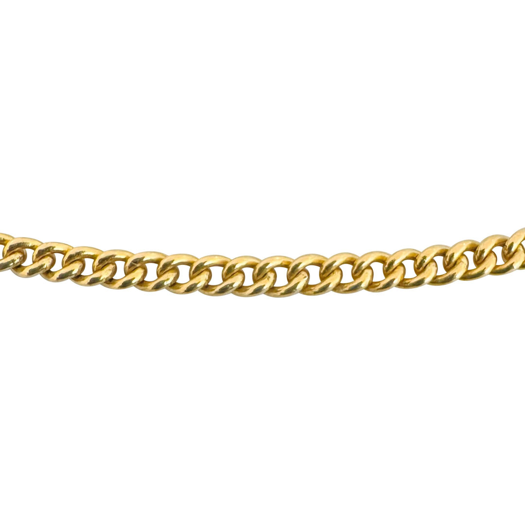 19k Portuguese Yellow Gold 14.3g Solid 2.5mm Curb Link Chain Necklace 20"