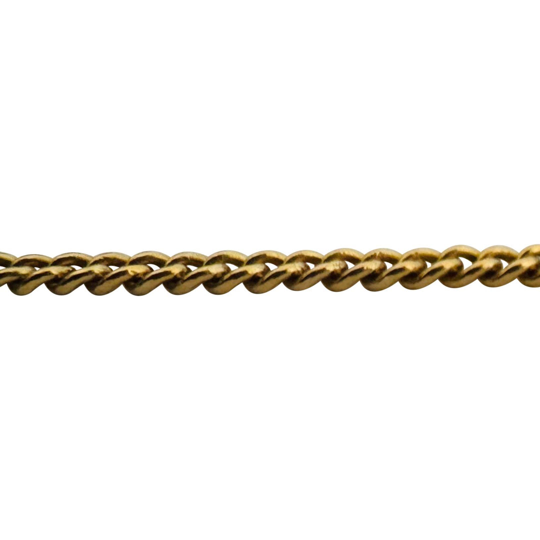 19k Portuguese Yellow Gold 14.3g Solid 2.5mm Curb Link Chain Necklace 20"