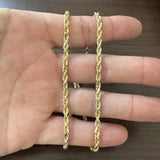 14k Yellow Gold 21g Solid Diamond Cut 4mm Rope Chain Necklace 20"