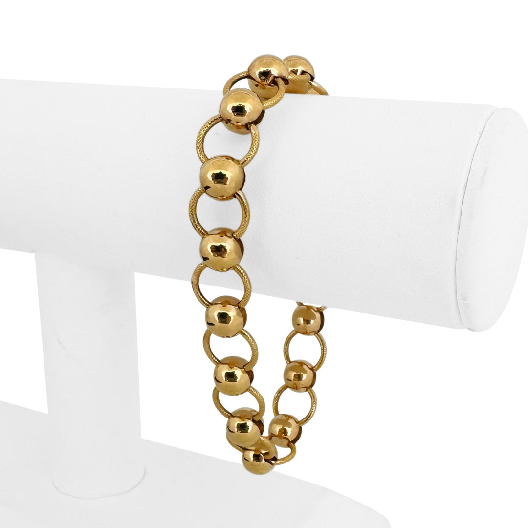 19k Portuguese Yellow Gold 15.7g Vintage Ladies Fancy Link Bracelet 8"