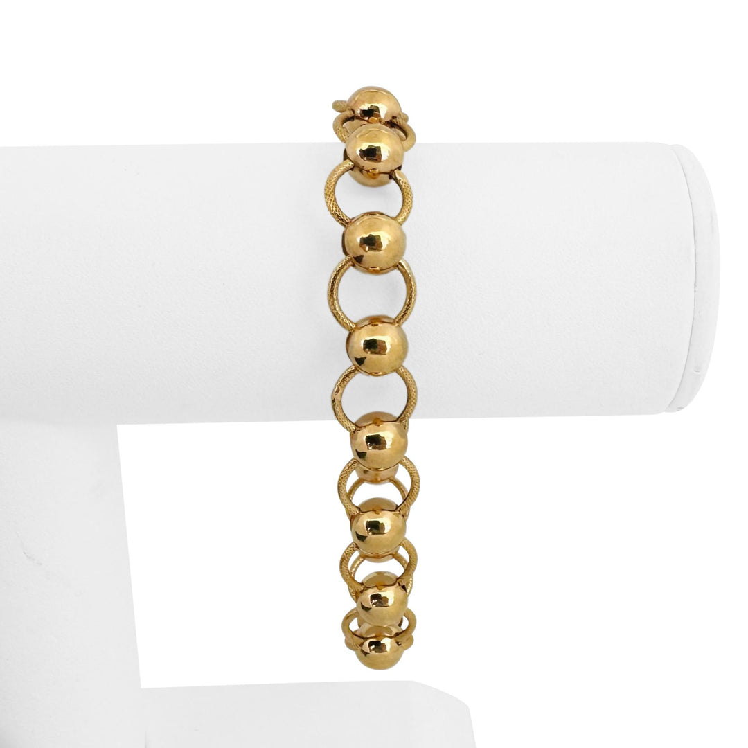 19k Portuguese Yellow Gold 15.7g Vintage Ladies Fancy Link Bracelet 8"