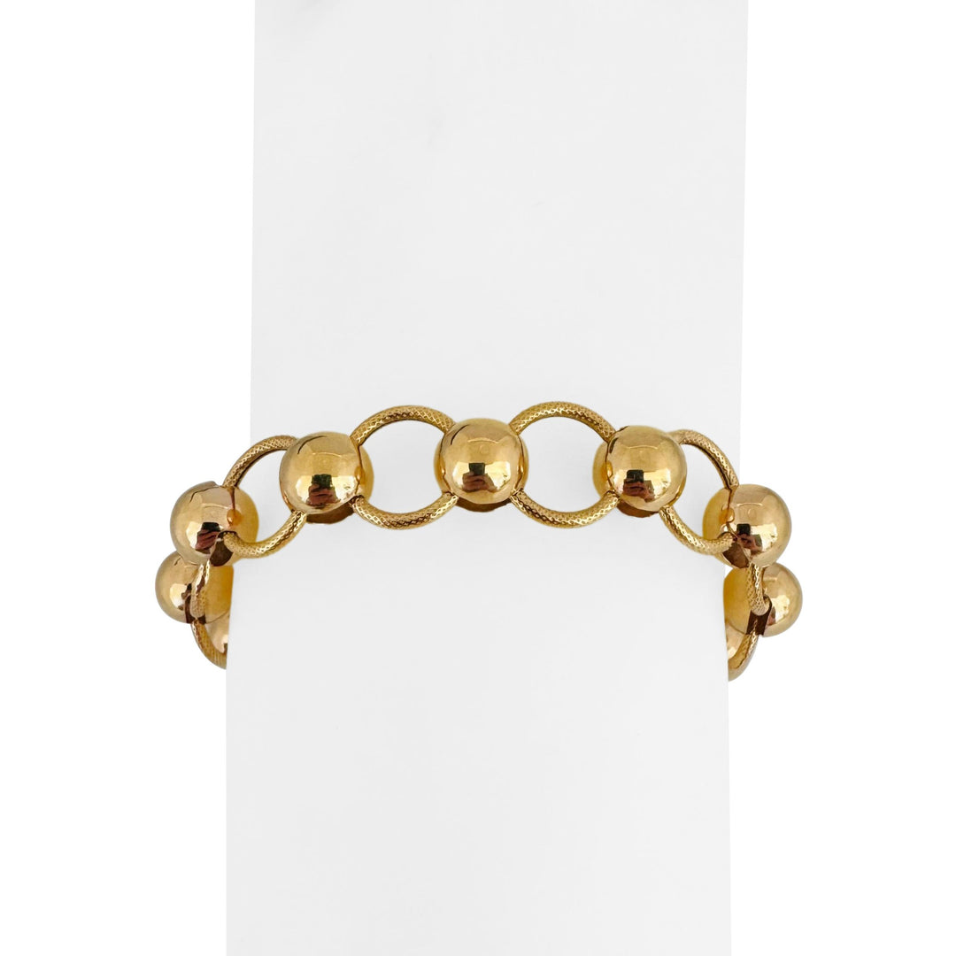 19k Portuguese Yellow Gold 15.7g Vintage Ladies Fancy Link Bracelet 8"