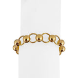 19k Portuguese Yellow Gold 15.7g Vintage Ladies Fancy Link Bracelet 8"