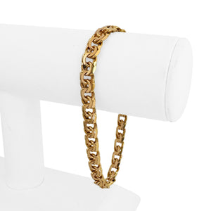 19k Portuguese Yellow Gold 25.5g Solid Double Curb Link Men's Bracelet 8.25"