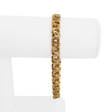 19k Portuguese Yellow Gold 25.5g Solid Double Curb Link Men's Bracelet 8.25"