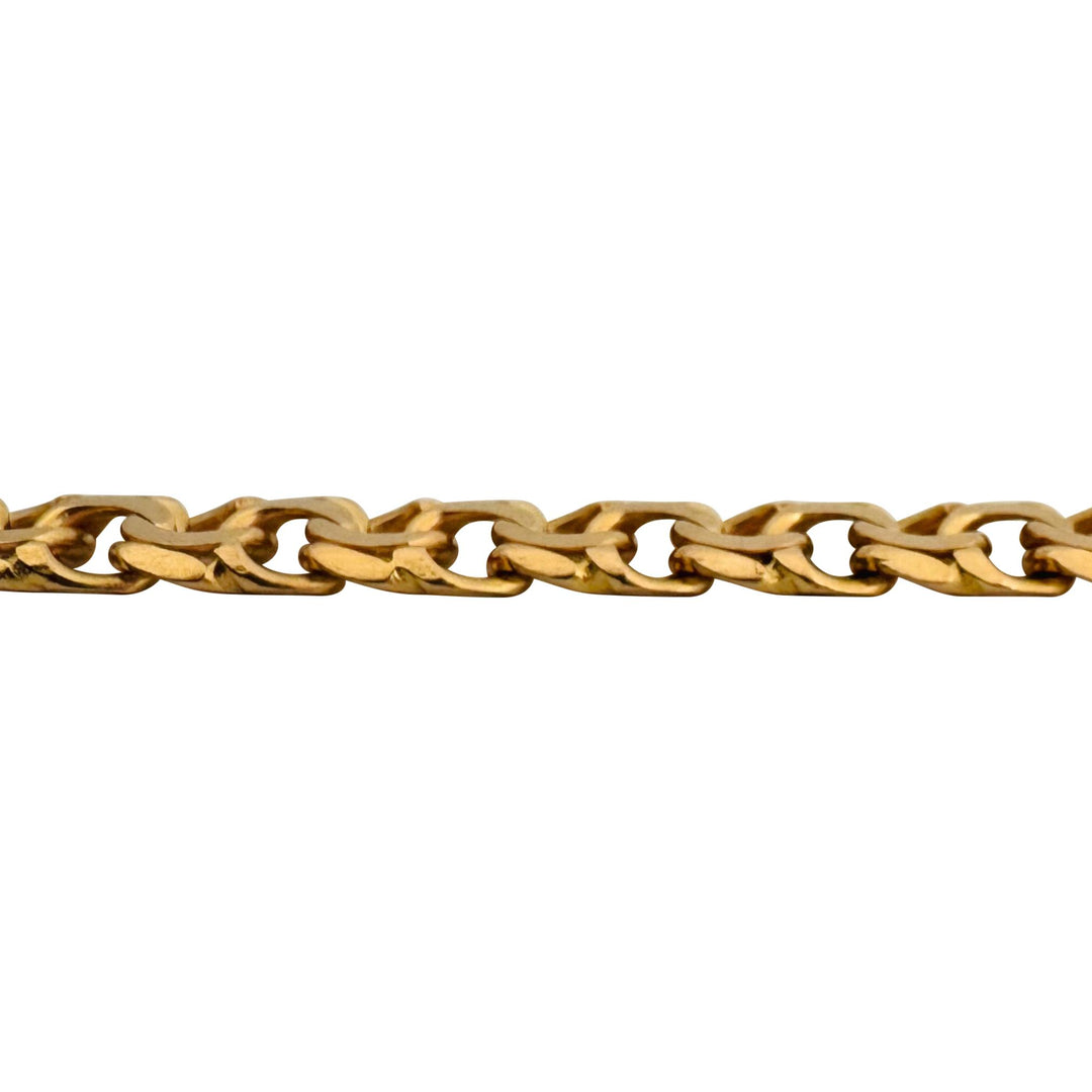 19k Portuguese Yellow Gold 25.5g Solid Double Curb Link Men's Bracelet 8.25"