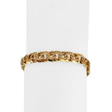 19k Portuguese Yellow Gold 25.5g Solid Double Curb Link Men's Bracelet 8.25"