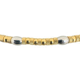 18k Yellow and White Gold 35g Two Tone Fancy Beaded Necklace Italy 18"