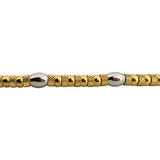 18k Yellow and White Gold 35g Two Tone Fancy Beaded Necklace Italy 18"
