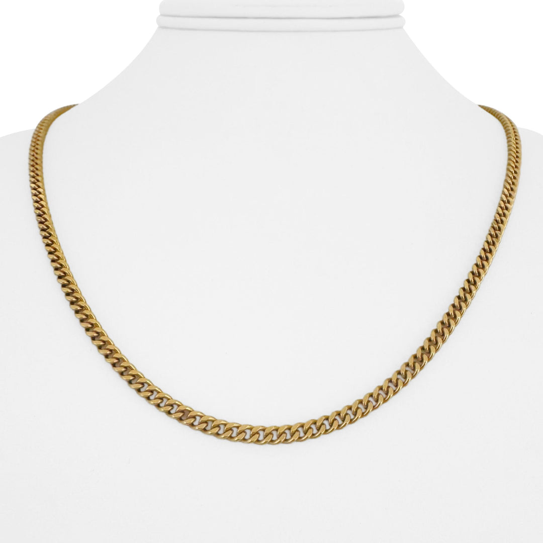 18k Yellow Gold 24.5g Solid Vintage UnoArre Curb Link Chain Necklace Italy 20"