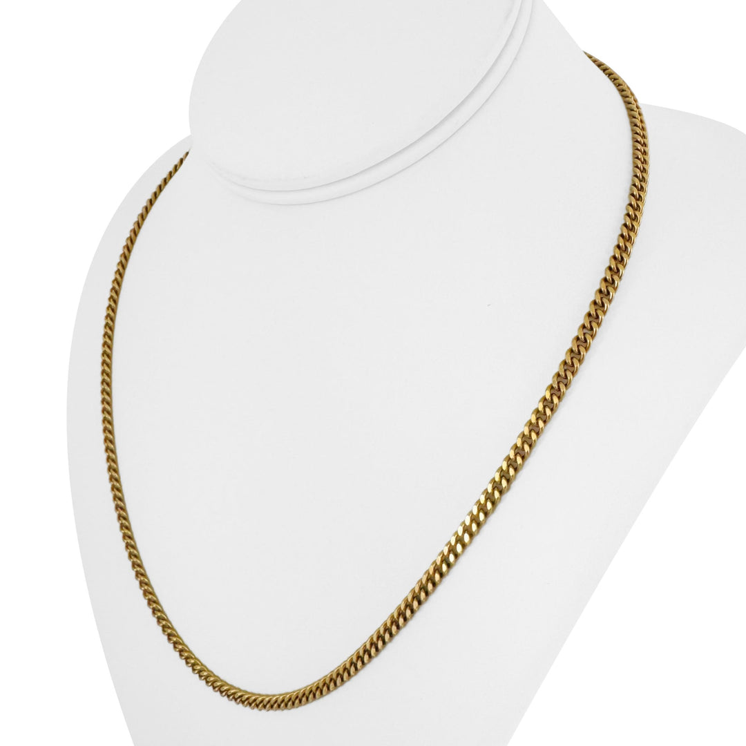 18k Yellow Gold 24.5g Solid Vintage UnoArre Curb Link Chain Necklace Italy 20"