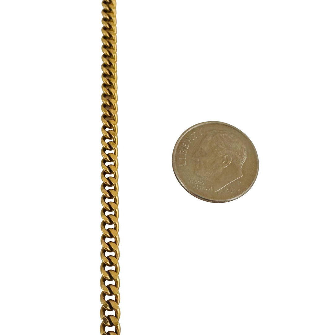 18k Yellow Gold 24.5g Solid Vintage UnoArre Curb Link Chain Necklace Italy 20"