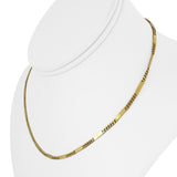 18k Yellow Gold 11g Solid Vintage 2.5mm Curb and Bar Link Necklace Italy 16"