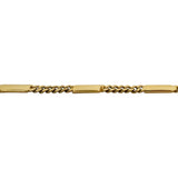 18k Yellow Gold 11g Solid Vintage 2.5mm Curb and Bar Link Necklace Italy 16"