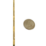 18k Yellow Gold 11g Solid Vintage 2.5mm Curb and Bar Link Necklace Italy 16"