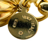 18k Yellow Gold 34.5g Ladies Cable Link and Ball Charm Bracelet Italy 7.5"