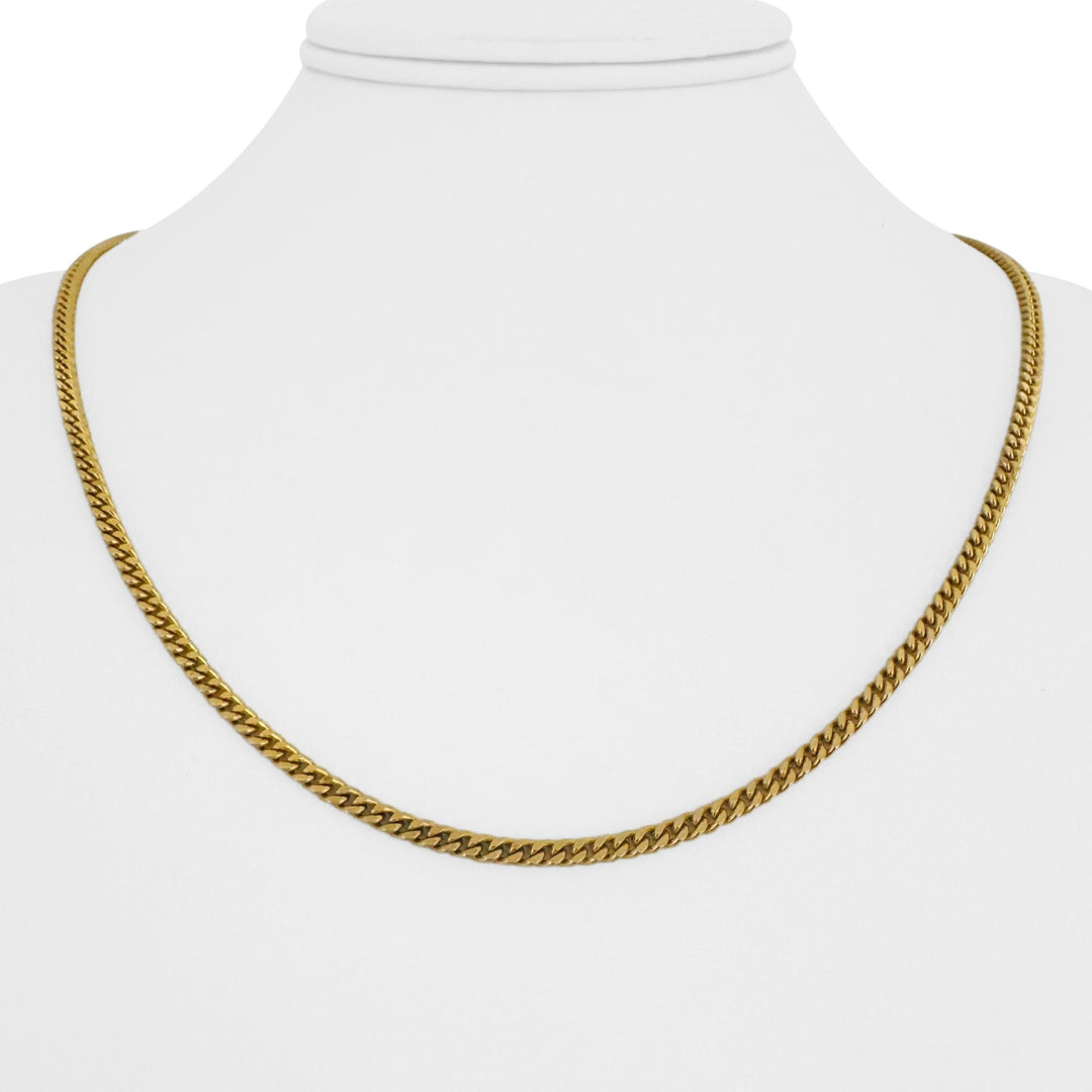 18k Yellow Gold 17g Solid Vintage UnoAErre Curb Link Chain Necklace Italy 20"