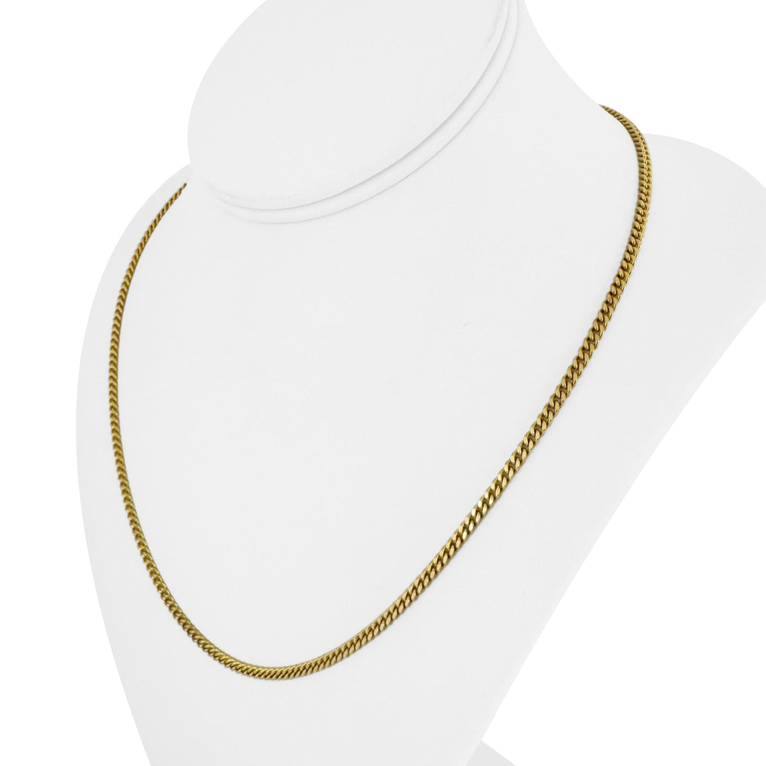 18k Yellow Gold 17g Solid Vintage UnoAErre Curb Link Chain Necklace Italy 20"