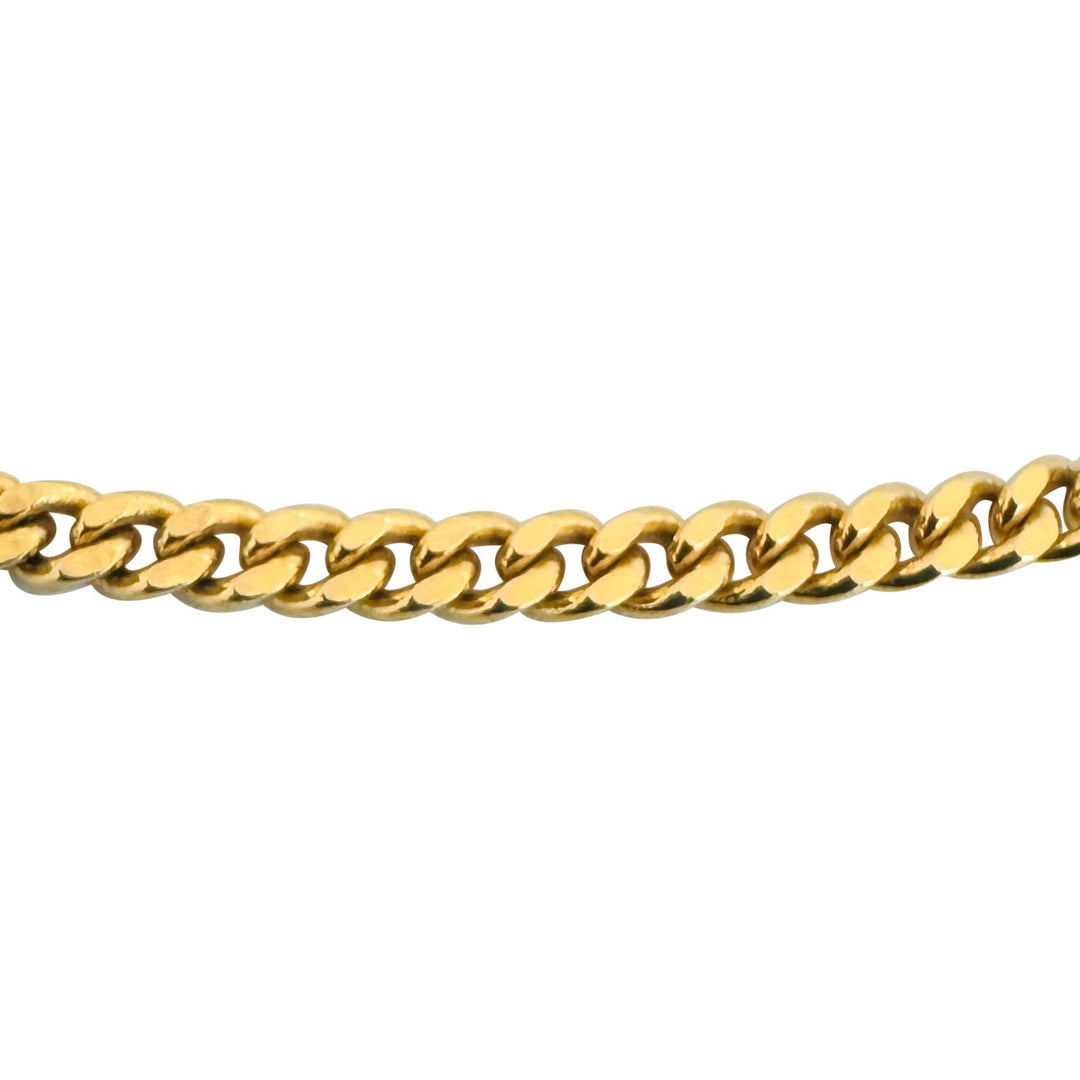 18k Yellow Gold 17g Solid Vintage UnoAErre Curb Link Chain Necklace Italy 20"