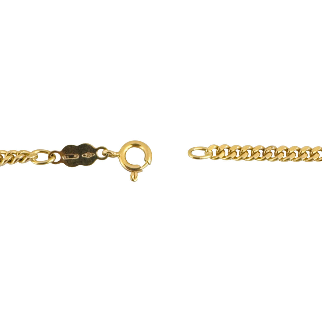 18k Yellow Gold 17g Solid Vintage UnoAErre Curb Link Chain Necklace Italy 20"