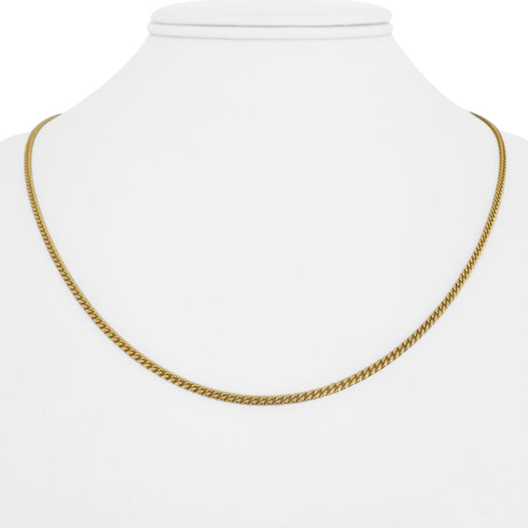 18k Yellow Gold 6.6g Solid Thin 2mm Vintage Curb Link Chain Necklace 19
