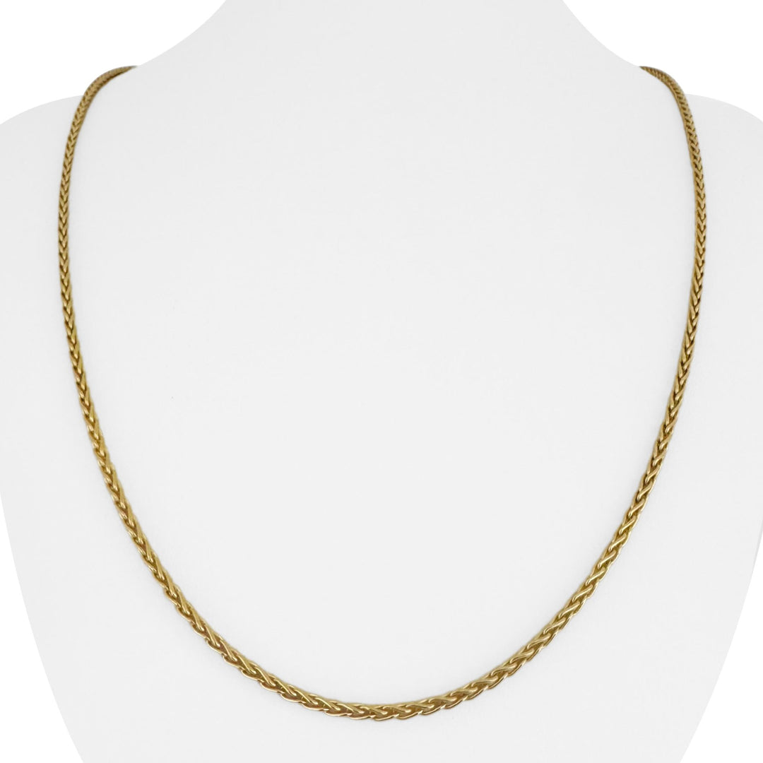 18k Yellow Gold 16.4g Solid Heavy 2.2mm Wheat Link Chain Necklace 23"