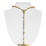 14k Yellow Gold 46.5g Vintage Heavy Beaded Rosary Necklace 32"