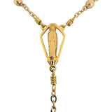 14k Yellow Gold 46.5g Vintage Heavy Beaded Rosary Necklace 32"