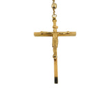 14k Yellow Gold 46.5g Vintage Heavy Beaded Rosary Necklace 32"