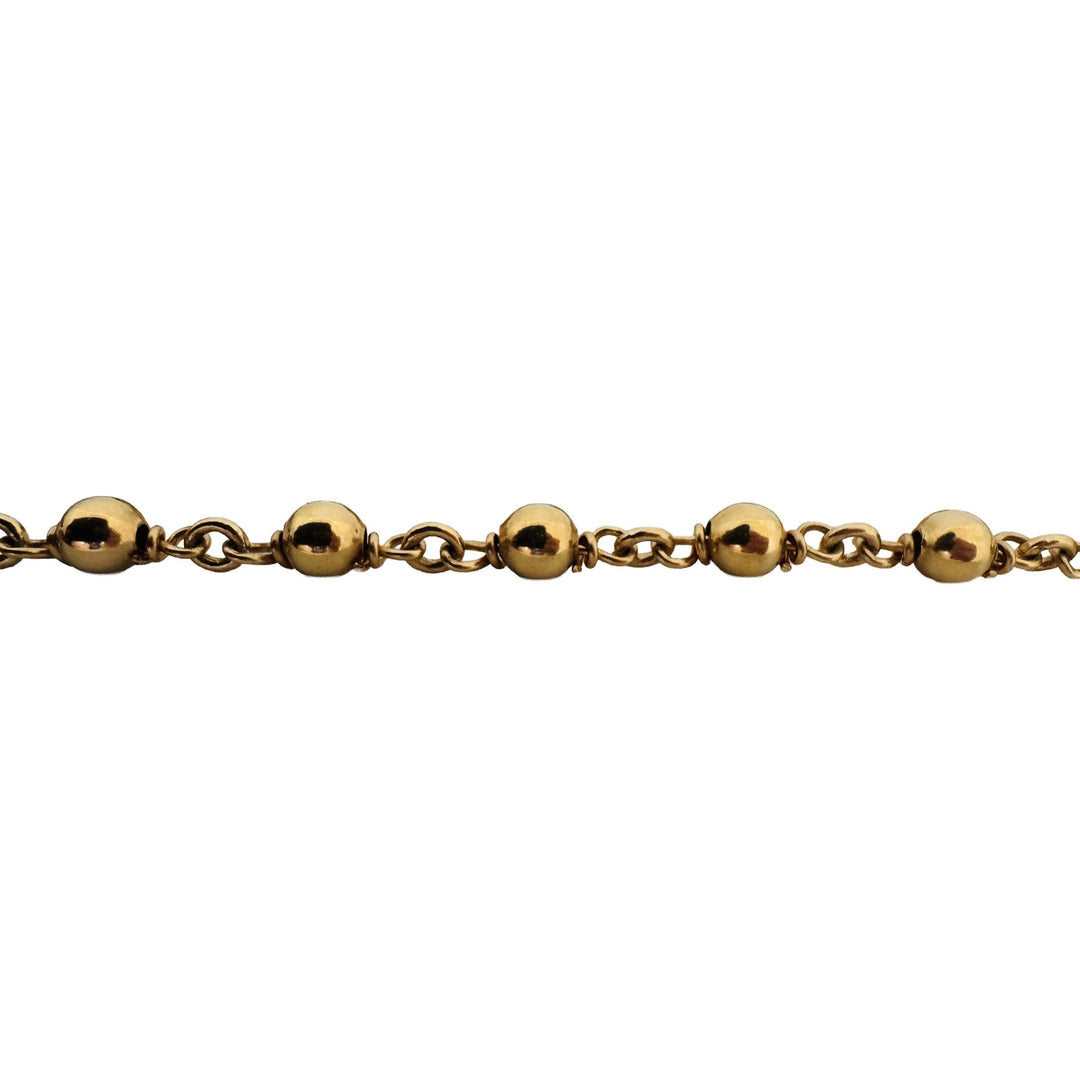 14k Yellow Gold 46.5g Vintage Heavy Beaded Rosary Necklace 32"