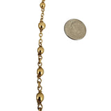 14k Yellow Gold 46.5g Vintage Heavy Beaded Rosary Necklace 32"