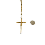 14k Yellow Gold 46.5g Vintage Heavy Beaded Rosary Necklace 32"