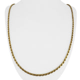 14k Yellow Gold 28.4g Solid 3mm Diamond Cut Rope Chain Necklace Italy 30"